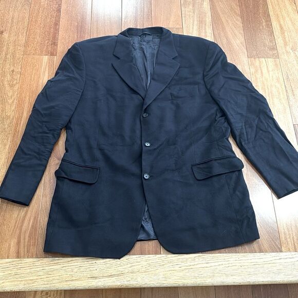 Brooks Brothers 100% Cashmere Loro Piana fabric Black Blazer Made In Canada 48 L - Picture 3 of 11
